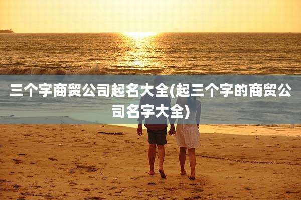 三个字商贸公司起名大全(起三个字的商贸公司名字大全)