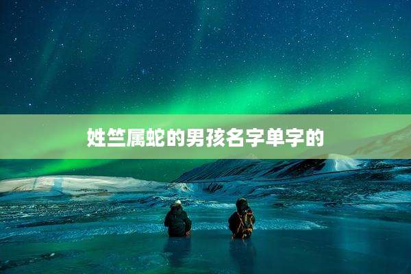 姓竺属蛇的男孩名字单字的
