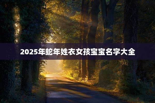 2025年蛇年姓衣女孩宝宝名字大全