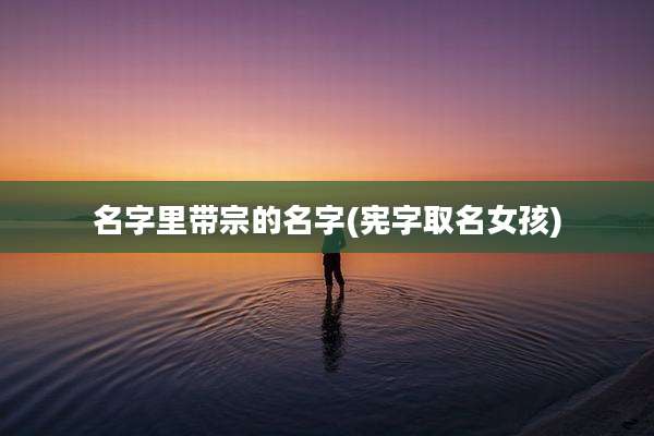 名字里带宗的名字(宪字取名女孩)