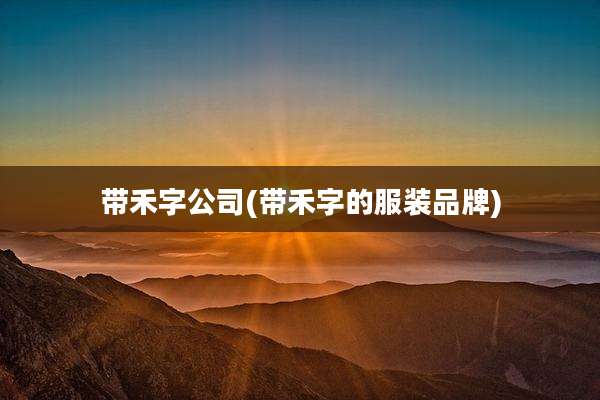 带禾字公司(带禾字的服装品牌)