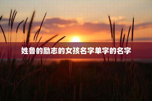 姓鲁的励志的女孩名字单字的名字