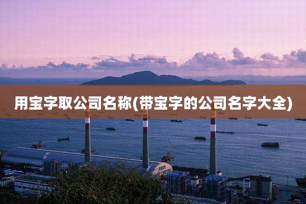 用宝字取公司名称(带宝字的公司名字大全)
