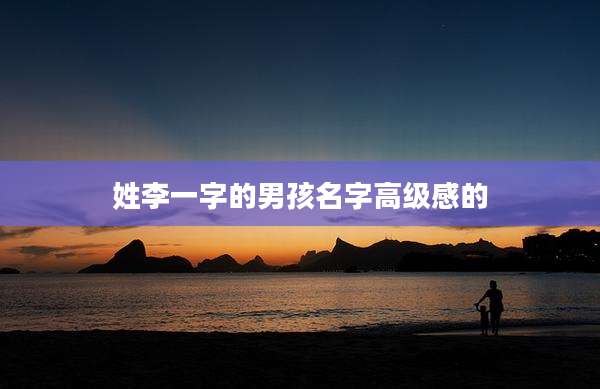 姓李一字的男孩名字高级感的