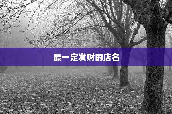 最一定发财的店名