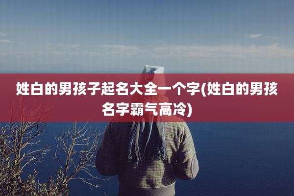 姓白的男孩子起名大全一个字(姓白的男孩名字霸气高冷)