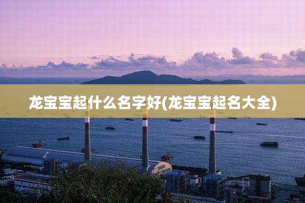 龙宝宝起什么名字好(龙宝宝起名大全)