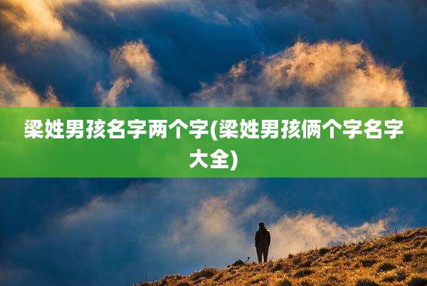 梁姓男孩名字两个字(梁姓男孩俩个字名字大全)