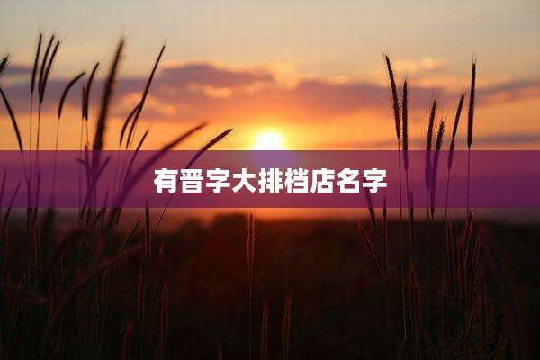 有晋字大排档店名字