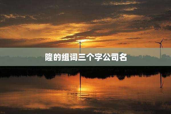 隆的组词三个字公司名