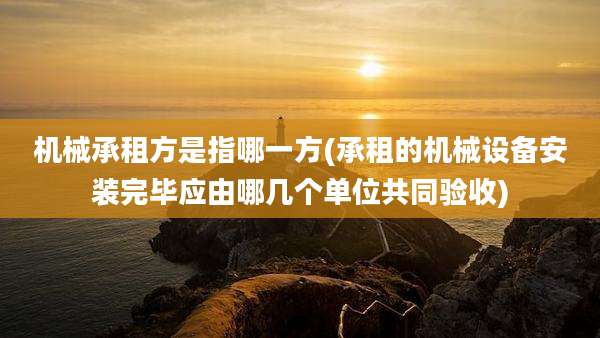 机械承租方是指哪一方(承租的机械设备安装完毕应由哪几个单位共同验收)