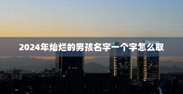 2024年灿烂的男孩名字一个字怎么取