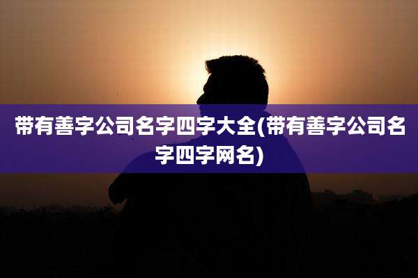 带有善字公司名字四字大全(带有善字公司名字四字网名)