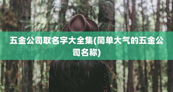 五金公司取名字大全集(简单大气的五金公司名称)