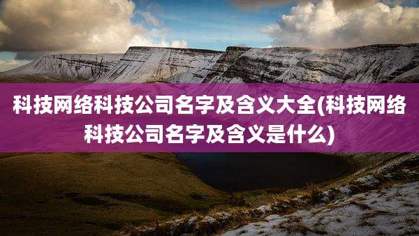科技网络科技公司名字及含义大全(科技网络科技公司名字及含义是什么)