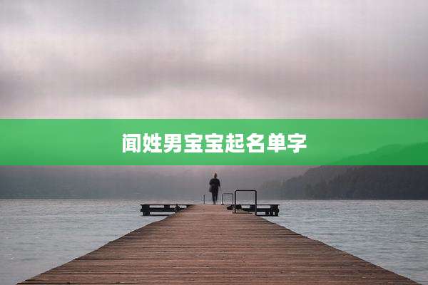 闻姓男宝宝起名单字