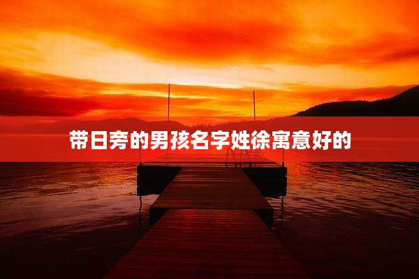 带日旁的男孩名字姓徐寓意好的