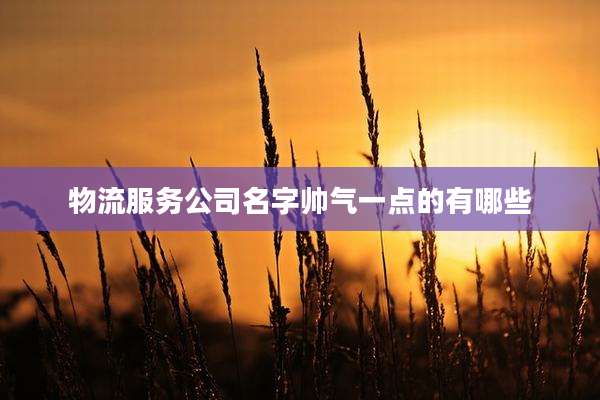 物流服务公司名字帅气一点的有哪些