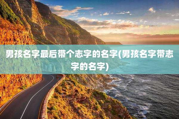 男孩名字最后带个志字的名字(男孩名字带志字的名字)
