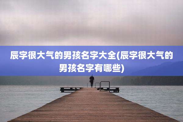 辰字很大气的男孩名字大全(辰字很大气的男孩名字有哪些)