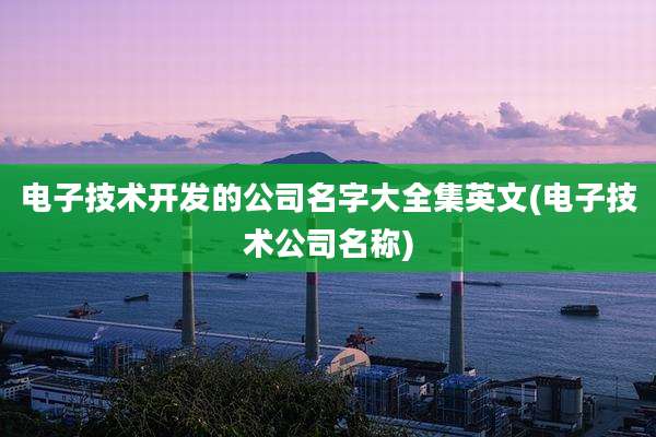 电子技术开发的公司名字大全集英文(电子技术公司名称)