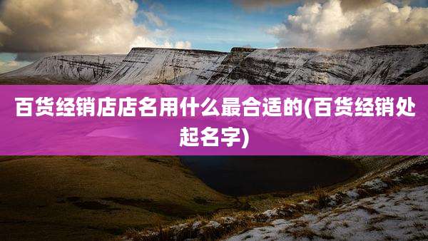 百货经销店店名用什么最合适的(百货经销处起名字)