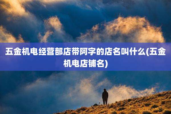五金机电经营部店带阿字的店名叫什么(五金机电店铺名)