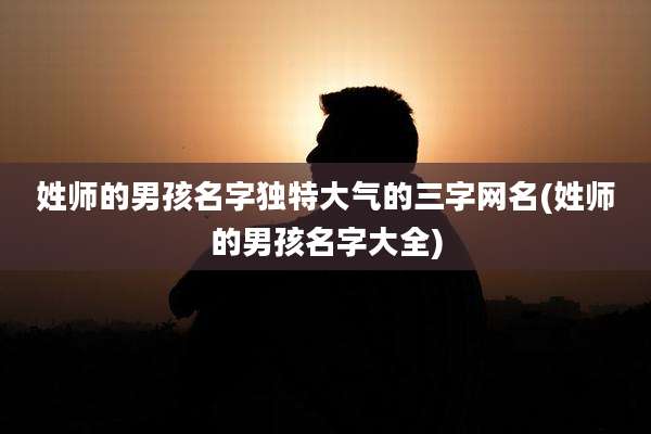 姓师的男孩名字独特大气的三字网名(姓师的男孩名字大全)