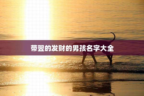 带翌的发财的男孩名字大全