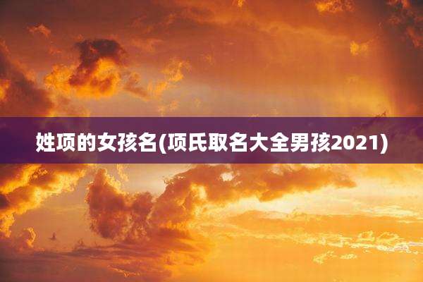 姓项的女孩名(项氏取名大全男孩2021)