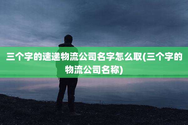 三个字的速递物流公司名字怎么取(三个字的物流公司名称)