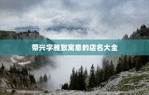 带兴字雅致寓意的店名大全