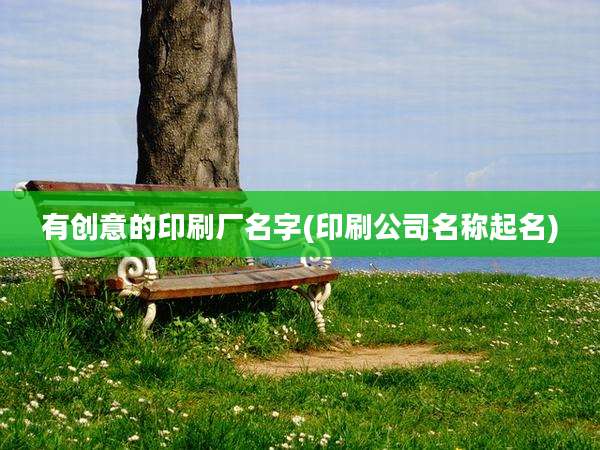 有创意的印刷厂名字(印刷公司名称起名)