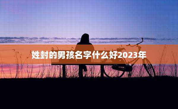 姓封的男孩名字什么好2023年