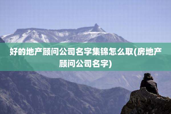好的地产顾问公司名字集锦怎么取(房地产顾问公司名字)