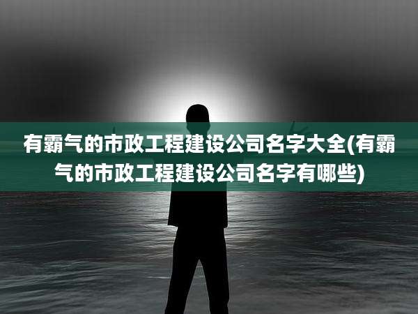 有霸气的市政工程建设公司名字大全(有霸气的市政工程建设公司名字有哪些)
