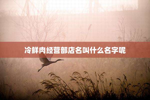 冷鲜肉经营部店名叫什么名字呢