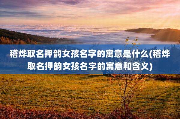 稽烨取名押韵女孩名字的寓意是什么(稽烨取名押韵女孩名字的寓意和含义)