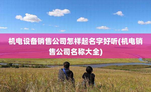 机电设备销售公司怎样起名字好听(机电销售公司名称大全)