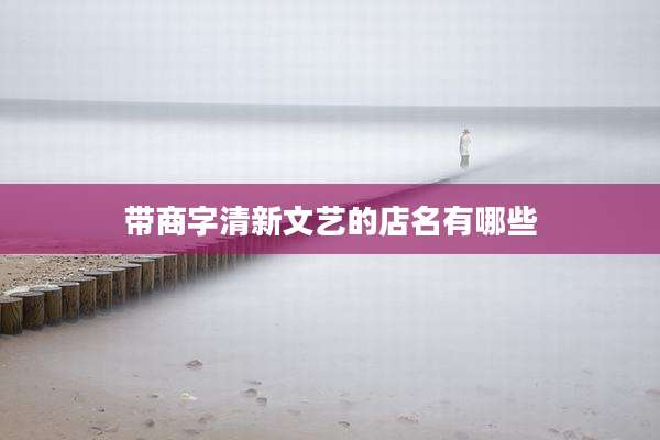 带商字清新文艺的店名有哪些