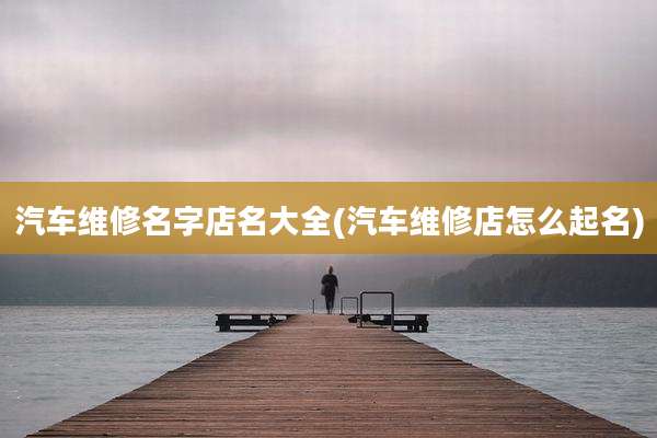 汽车维修名字店名大全(汽车维修店怎么起名)