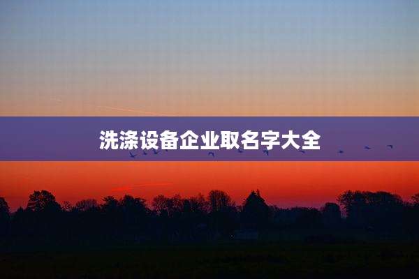 洗涤设备企业取名字大全