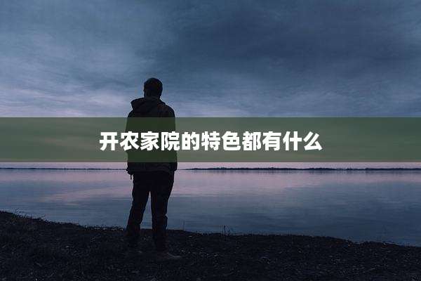 开农家院的特色都有什么