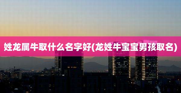 姓龙属牛取什么名字好(龙姓牛宝宝男孩取名)