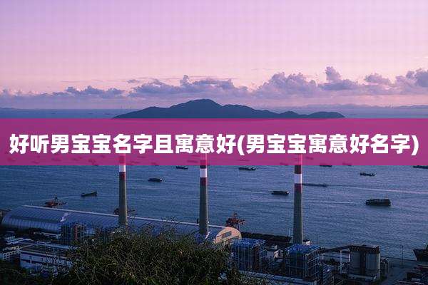 好听男宝宝名字且寓意好(男宝宝寓意好名字)