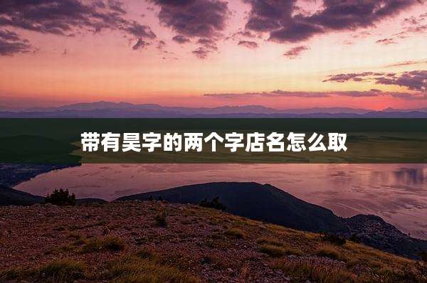 带有昊字的两个字店名怎么取