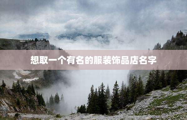 想取一个有名的服装饰品店名字