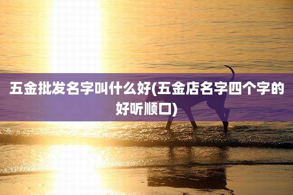 五金批发名字叫什么好(五金店名字四个字的好听顺口)