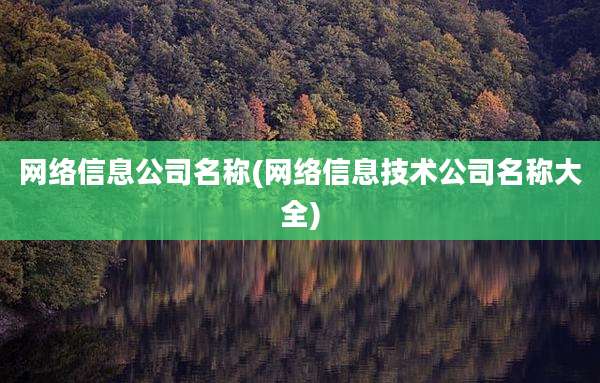 网络信息公司名称(网络信息技术公司名称大全)