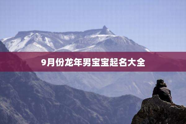 9月份龙年男宝宝起名大全